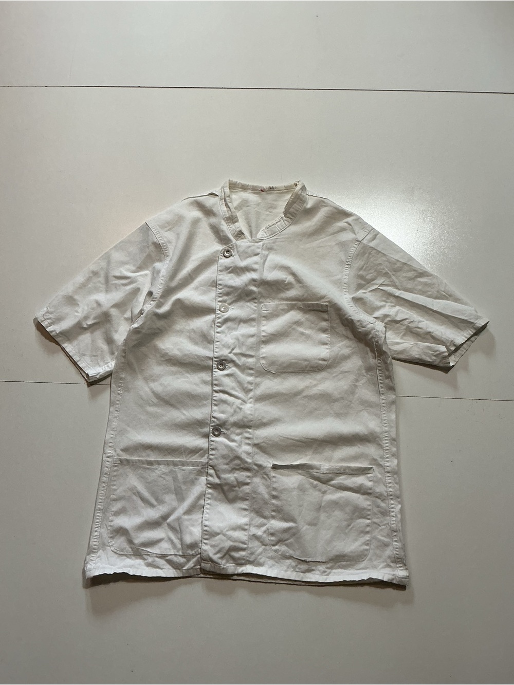 Vintage 40s 50s Doctor Medical Boston City Hospital Uniform Work Button Shirt